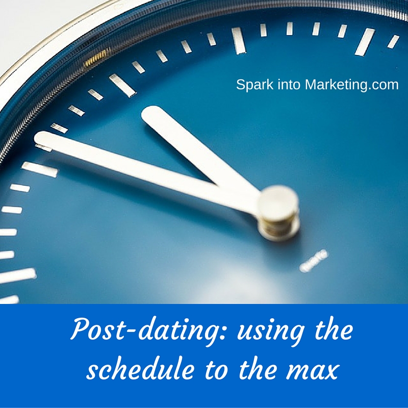 Postdating a post – using the schedule feature to the max